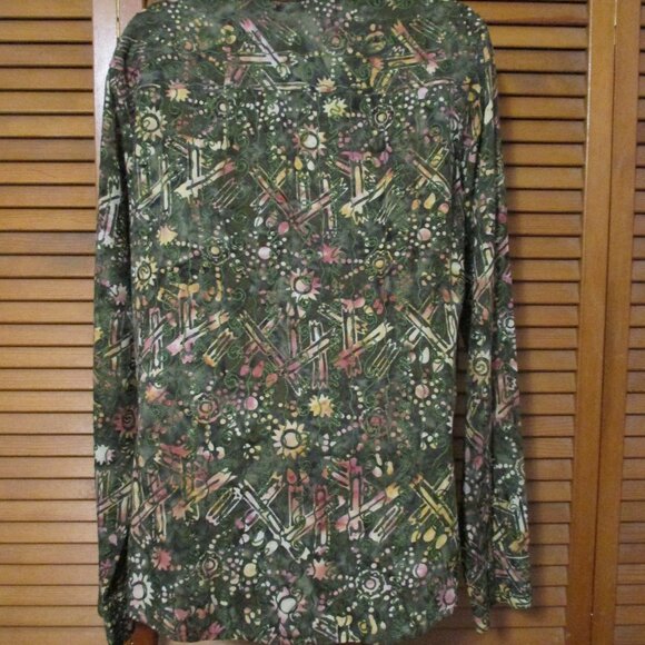 Vintage top, Territory Ahead button down textured embroidered blouse size L - Picture 7 of 7